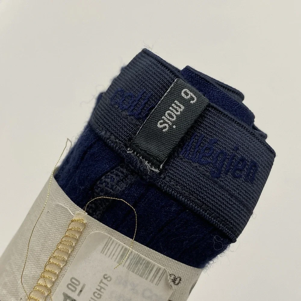 Collegien Baby‎ Girl Louise Ribbed Tights Navy Blue 6M